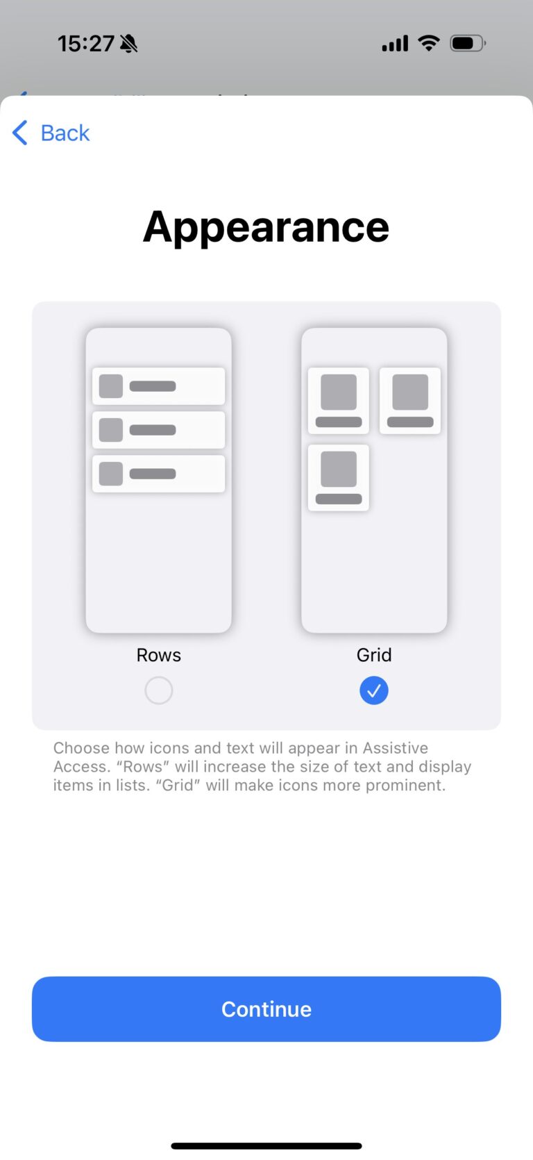 set up iphone easy mode for seniors