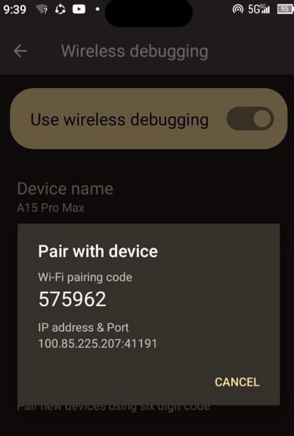 enter the 6-digit pairing code