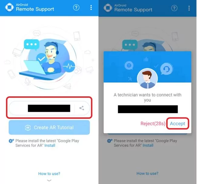 Accept Support Session