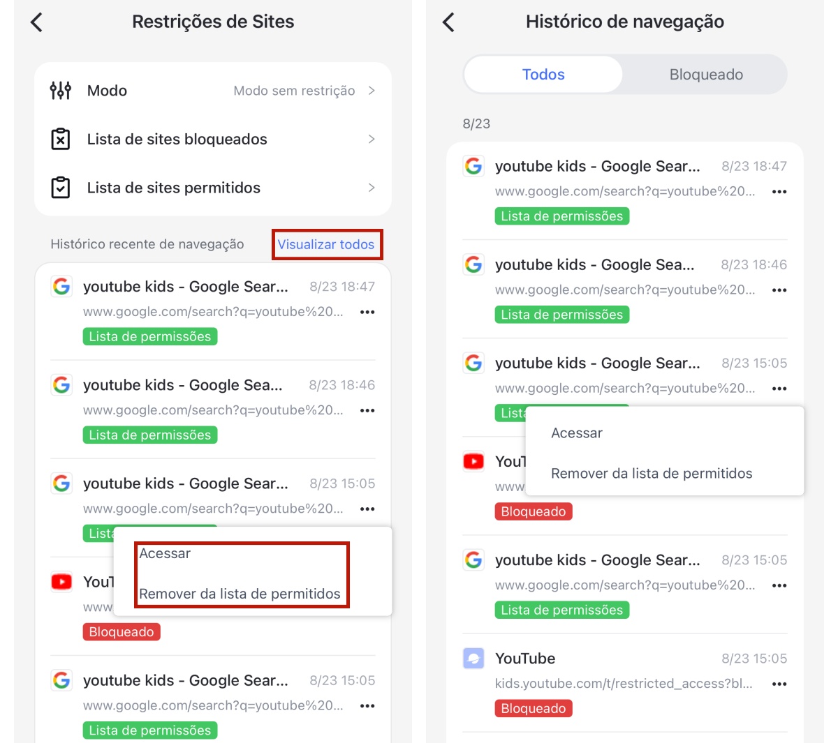 bloqueie sites no celular do seu filho