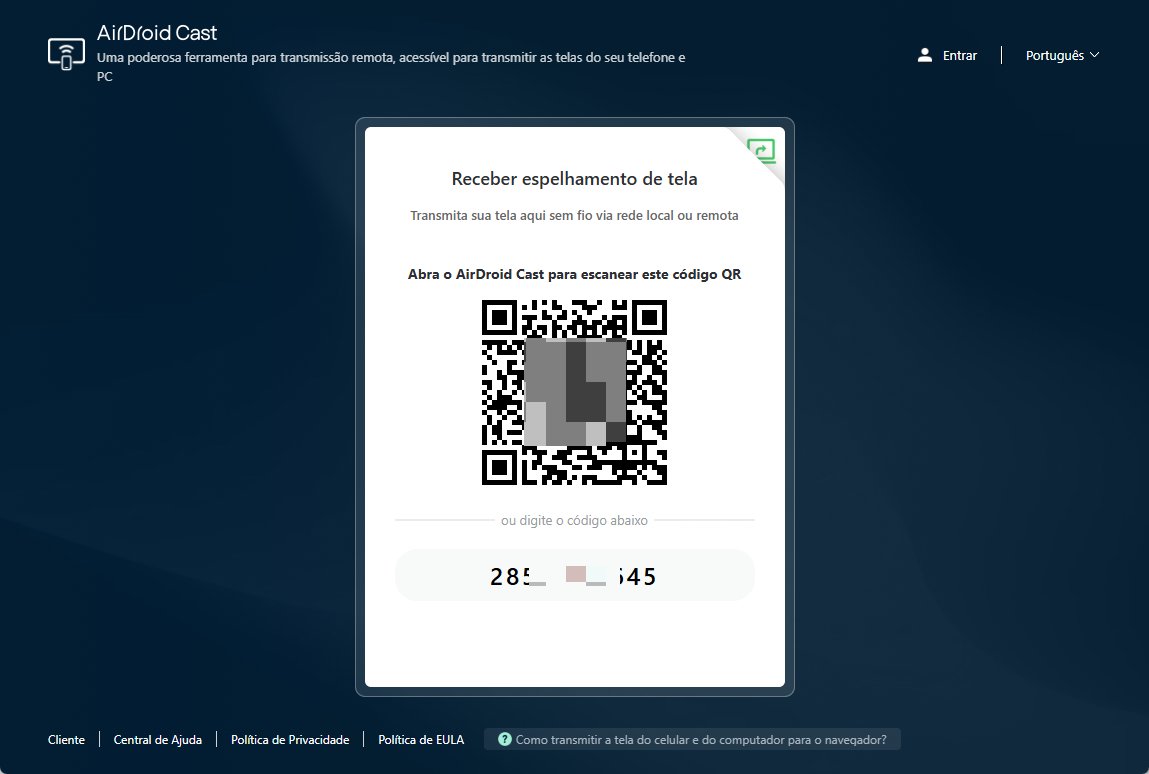 Visão geral do AirDroid Cast Web