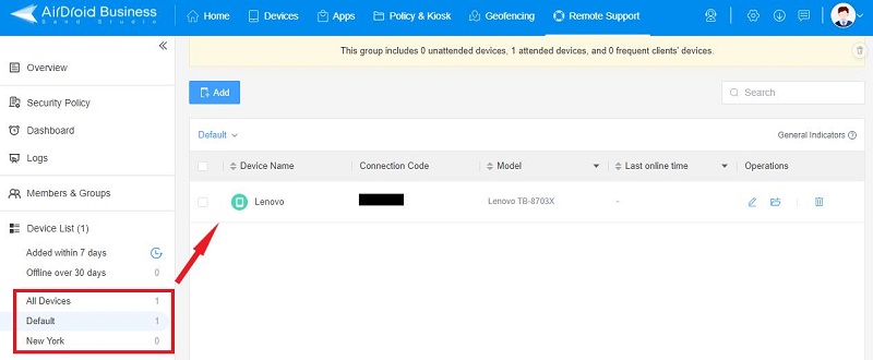 AirDroid Remote Support Device List 1
