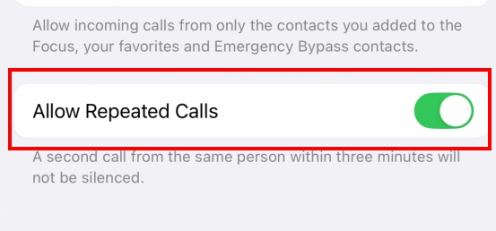 how to call someone on dnd allow repeated calls
