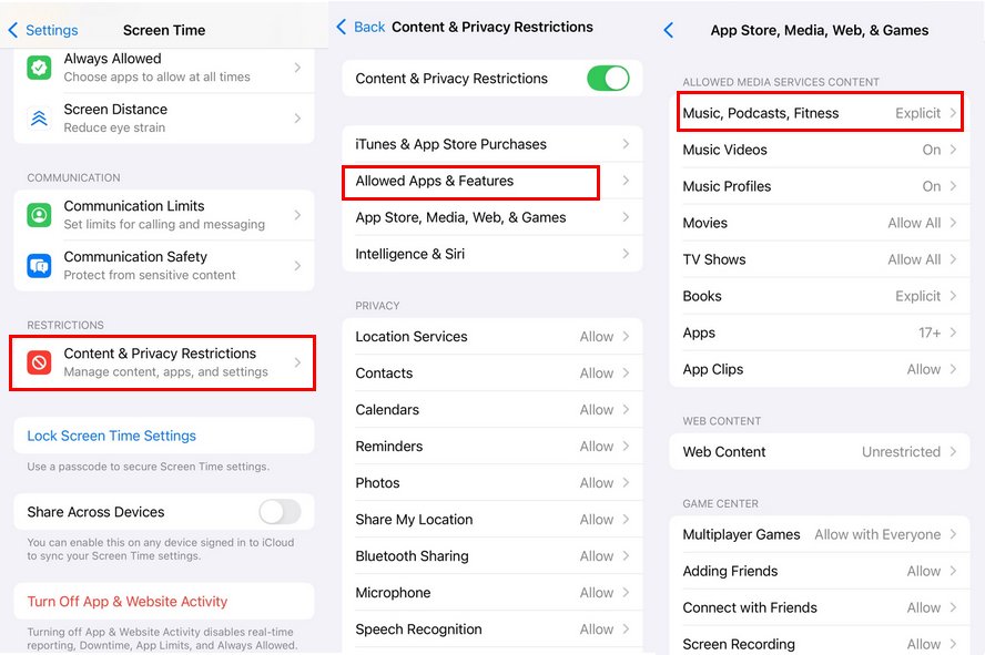apple music parental controls