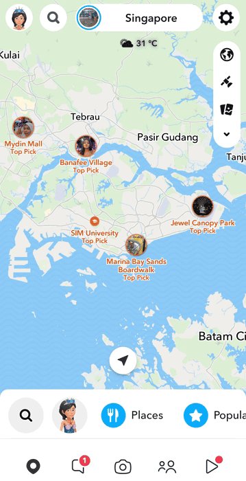 check location on Snap map