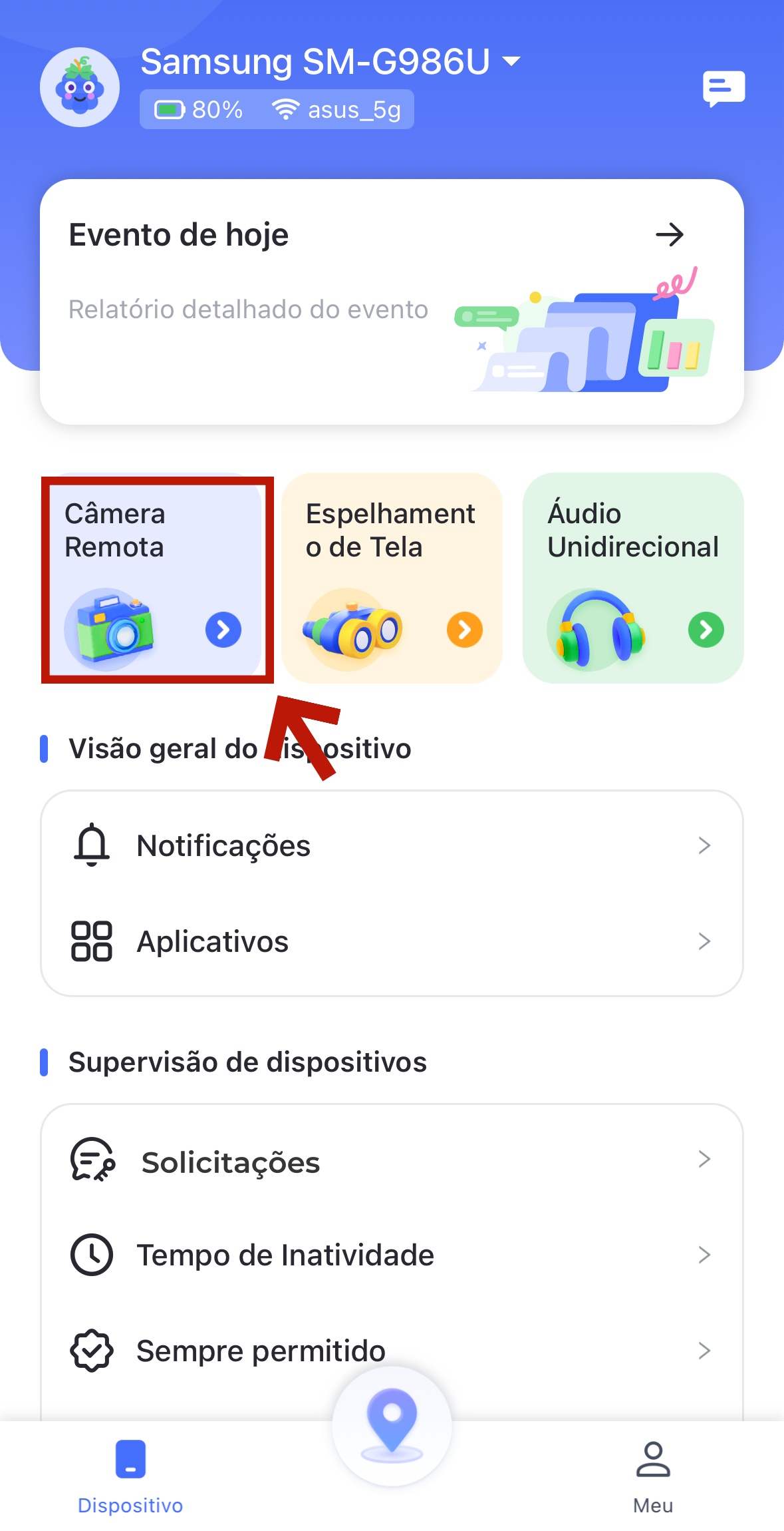 recurso câmera remota