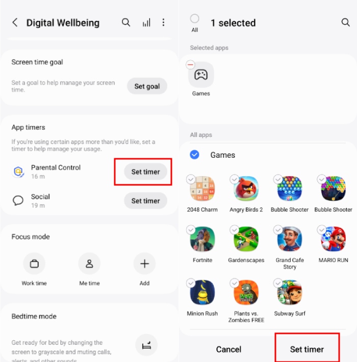 temporizador bem-estar digital
