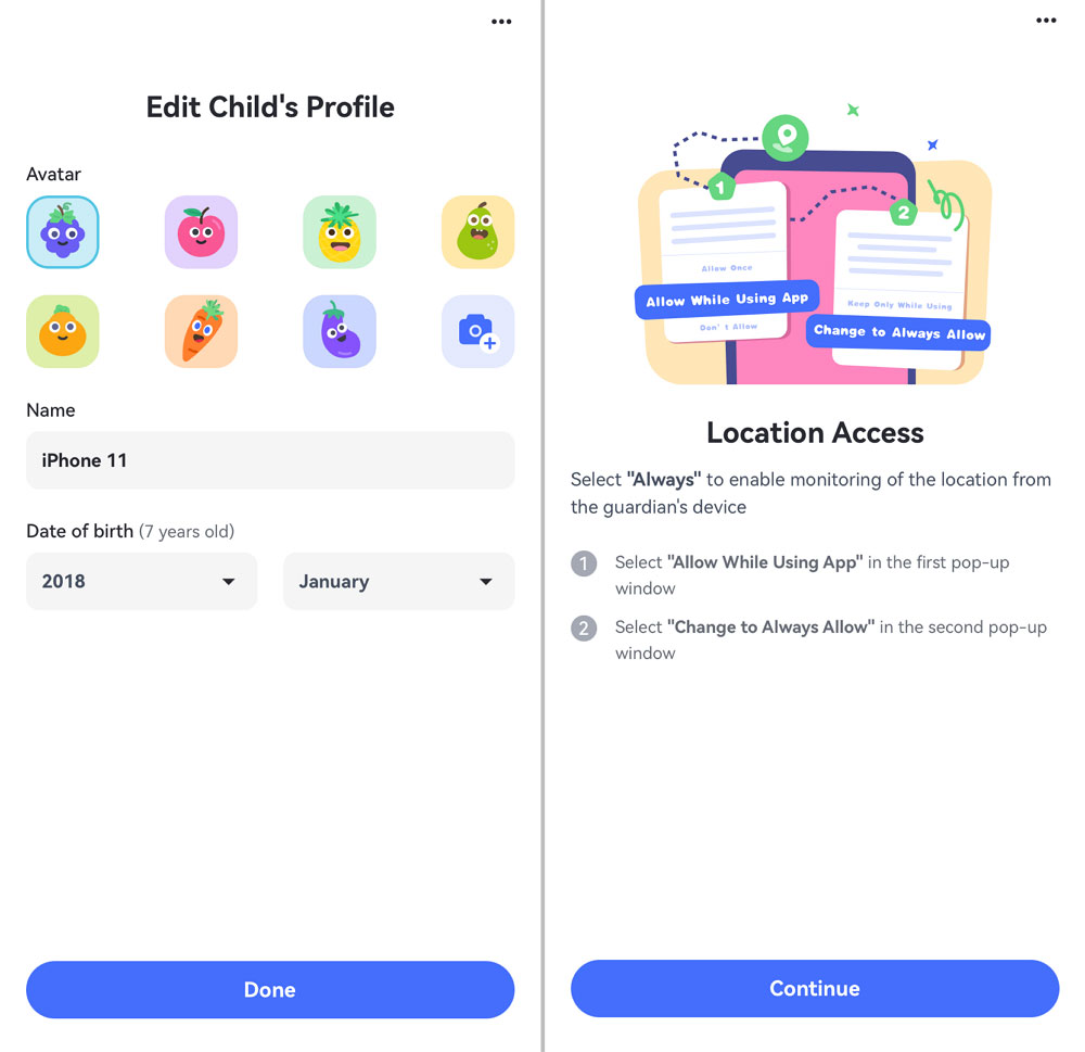 edit child’s profile and enable the location permission