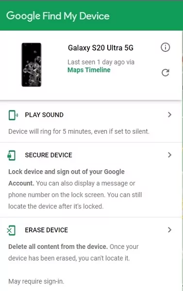 Google Find My Device