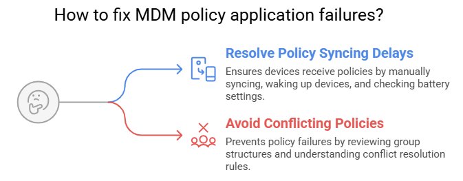 How to fix MDM policy application failures