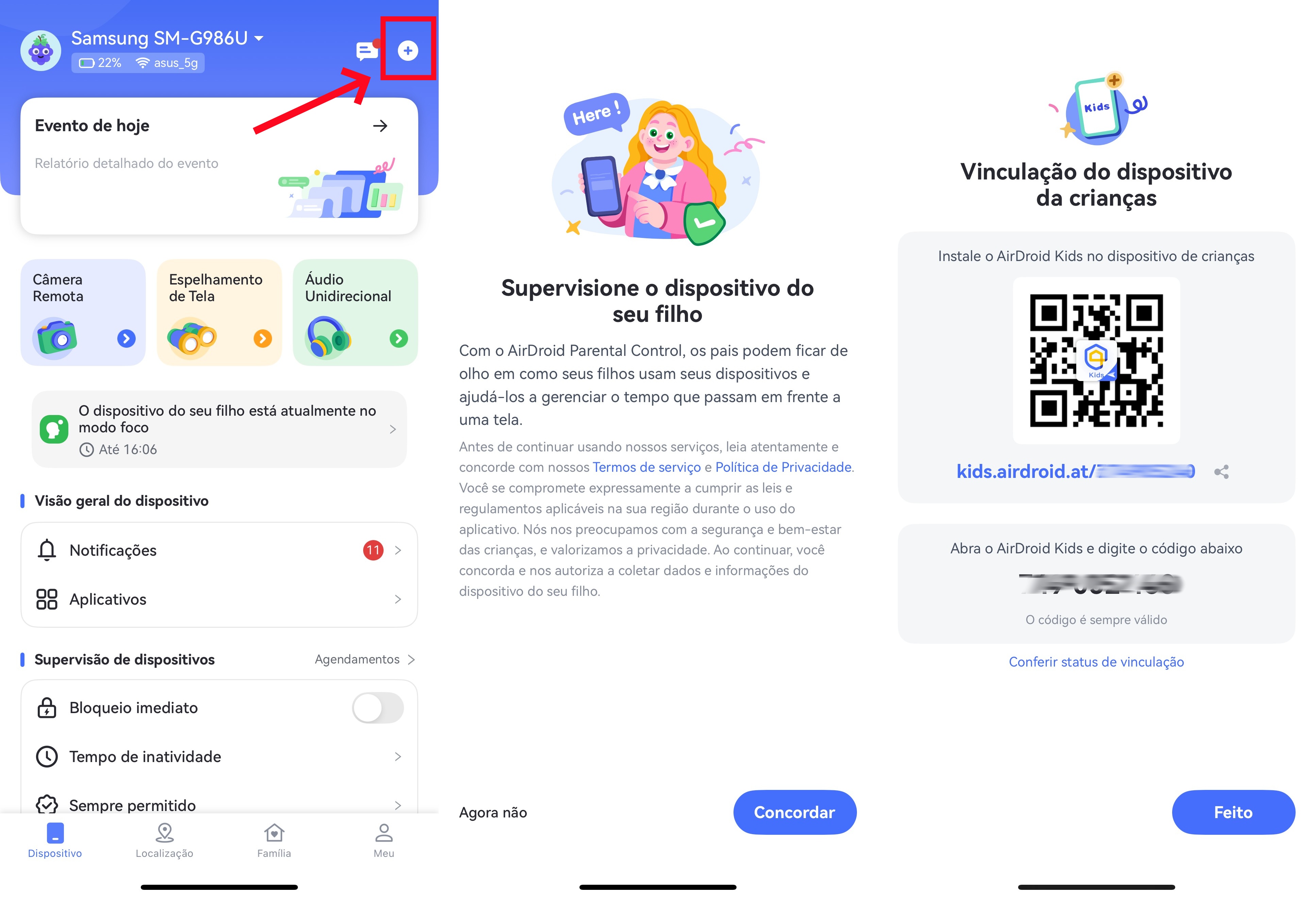 adicionar outro dispositivo infantil