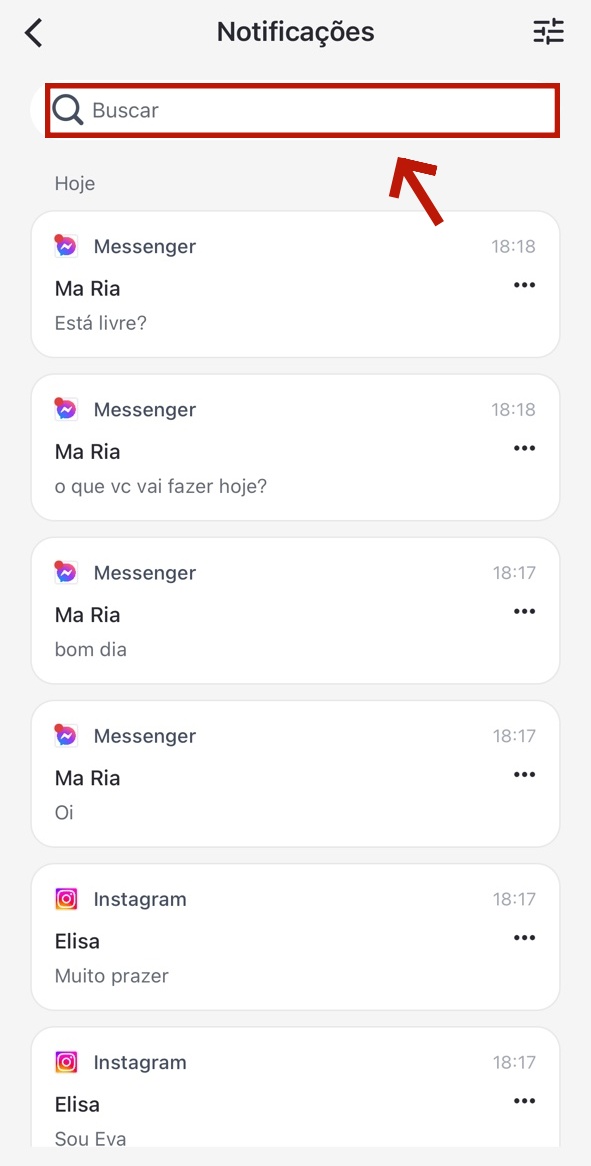 notificações de apps