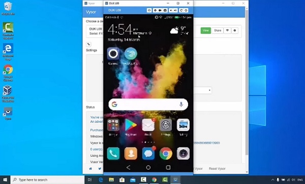 التحكم عن بعد عبر Vysor
