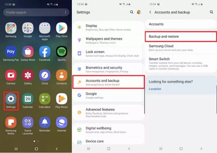 Samsung Accounts and backup