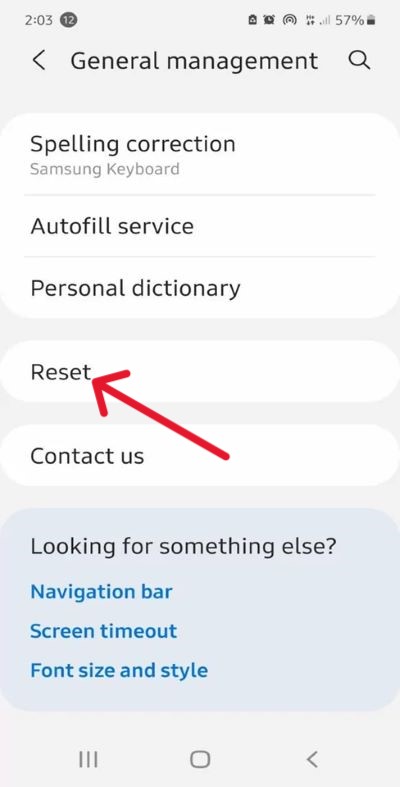 samsung general management reset