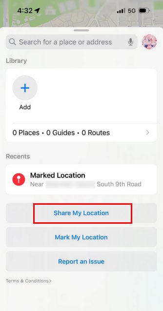 send a map link via messages