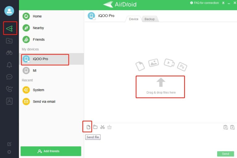 send data airdroid