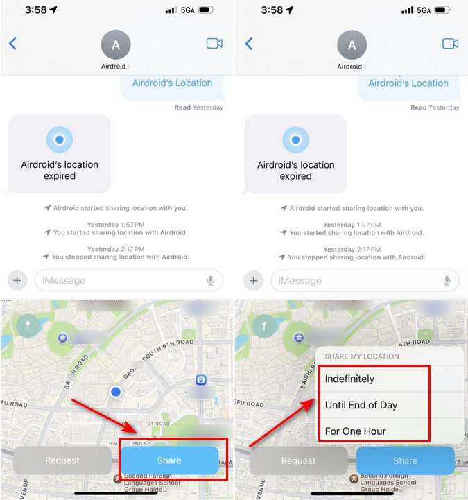 send location on imessage