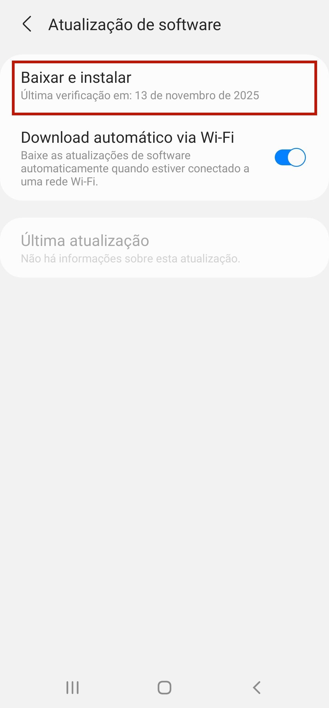 Atualize o software do celular ou tablet Samsung