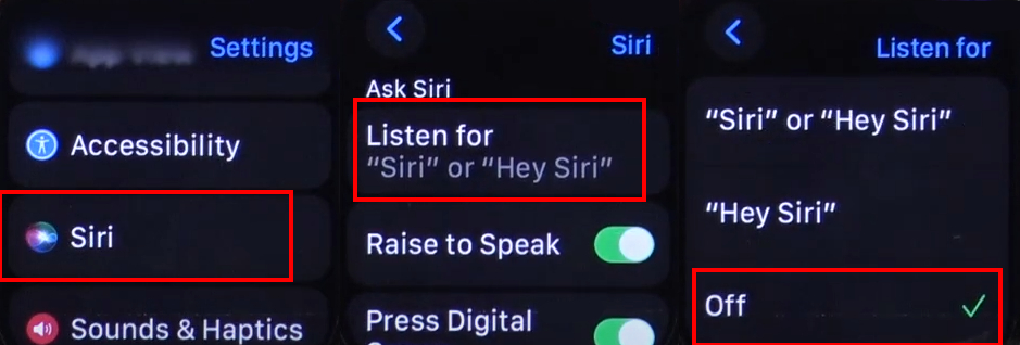 Apple WatchでSiriをオフにする