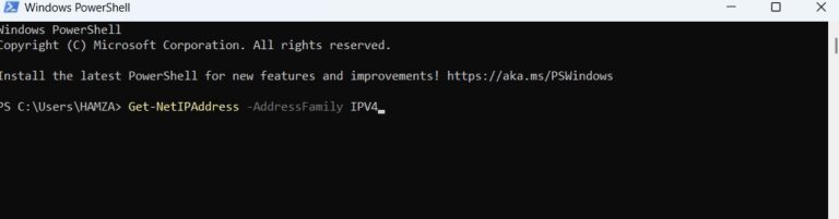 type command to find address