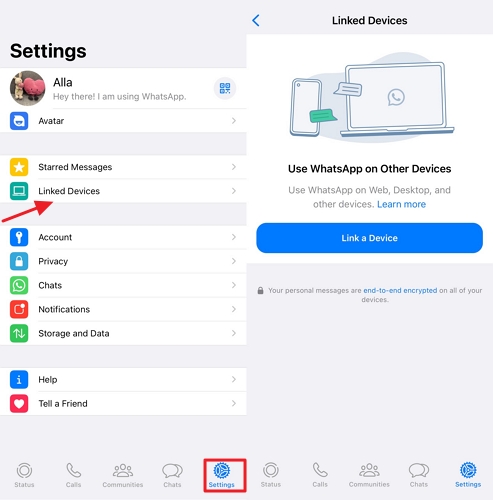use whatsapp linked devices on iphone