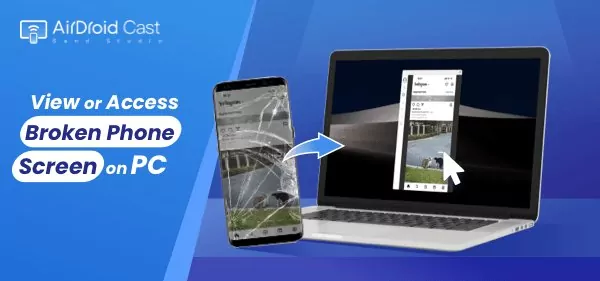 view broken phone screen pc