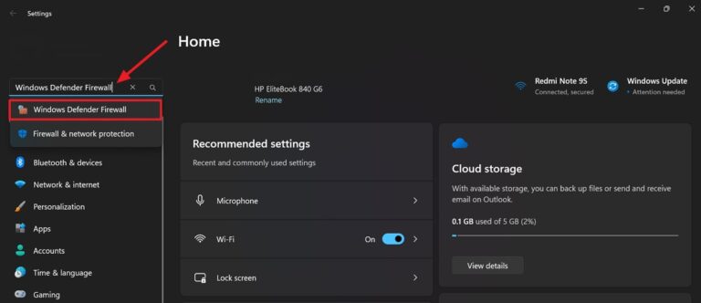 iniciar Firewall de Windows Defender