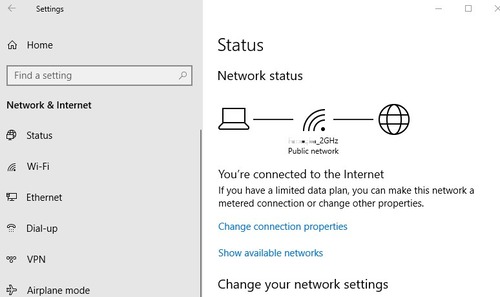 Netzwerkeinstellungen auf Windows PC