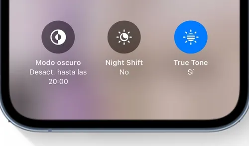 activar true tone en centro de control