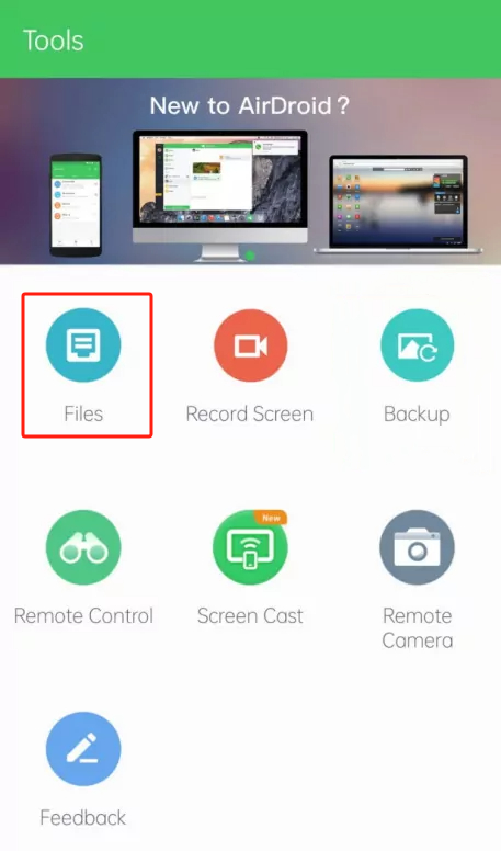 airdroid files manage
