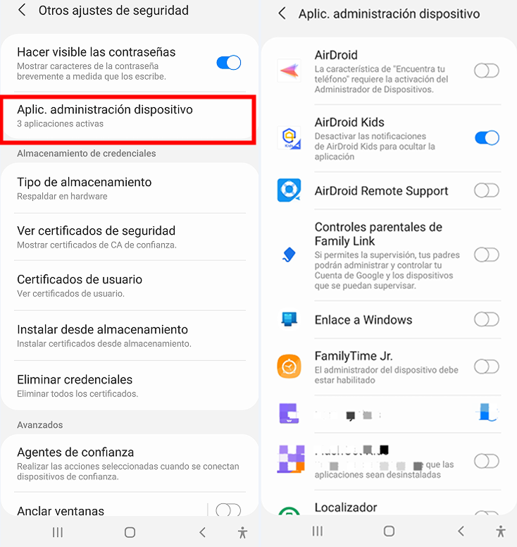 app administracion de dispositivo android