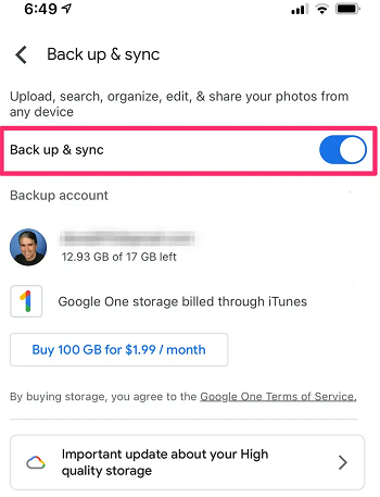 Google Fotos synchronisieren