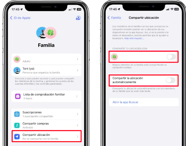 Toca el nombre de tu hijo para ver su ubicación. iPhone Find My