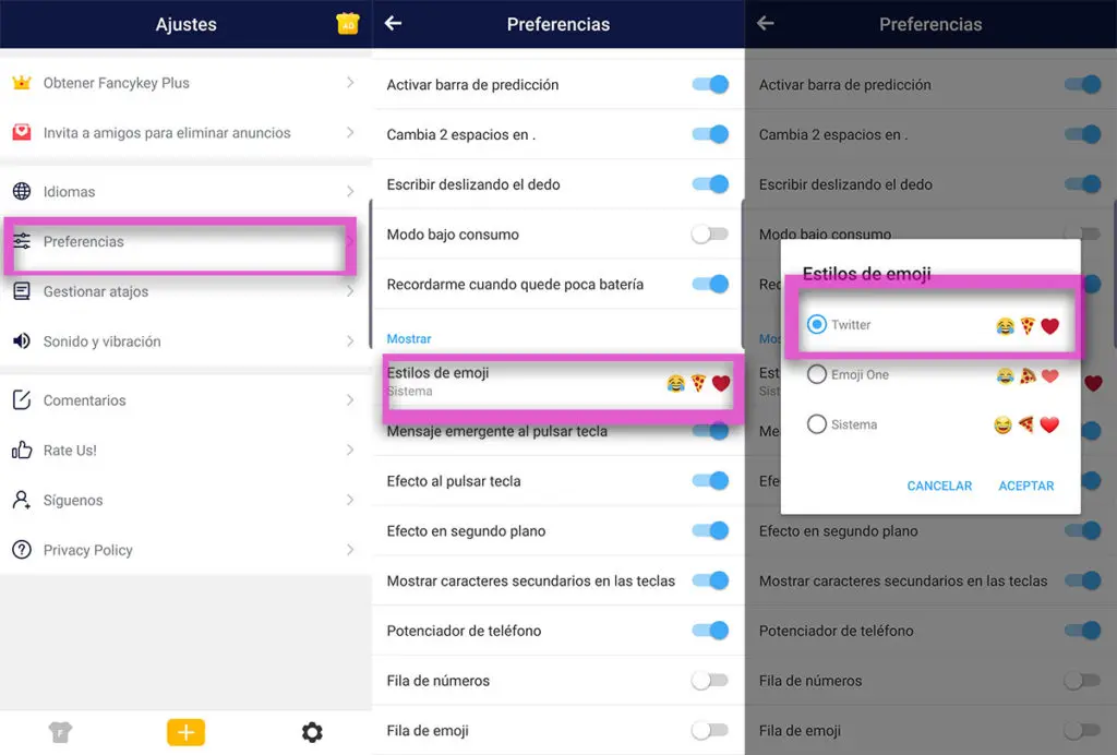 Configuración de FancyKey en tu teléfono 2