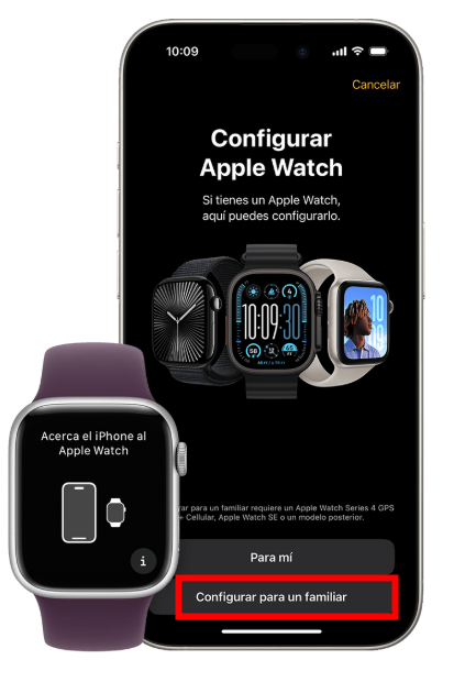 configurar Apple Watch para un miembro de la familia