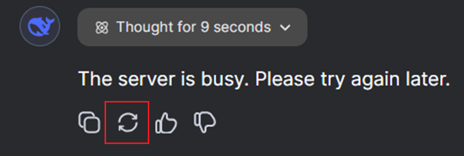 Deepseek regenerate response