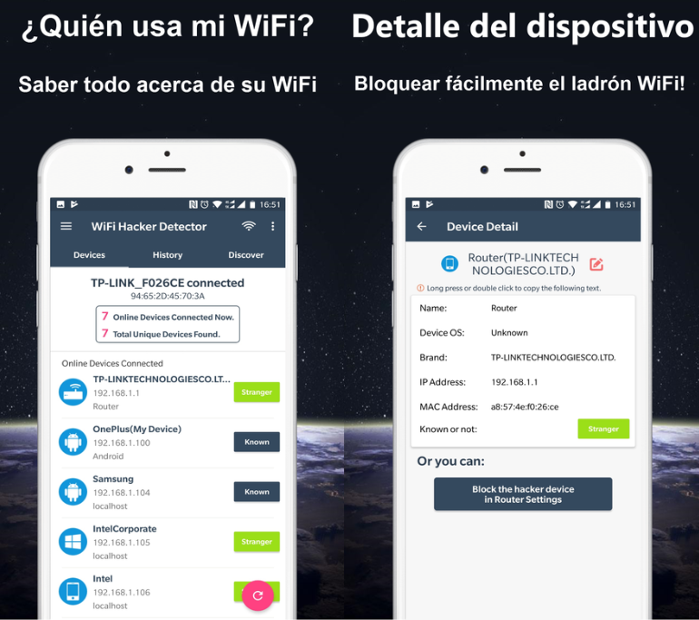 Detector WiFi Quién usa WiFi