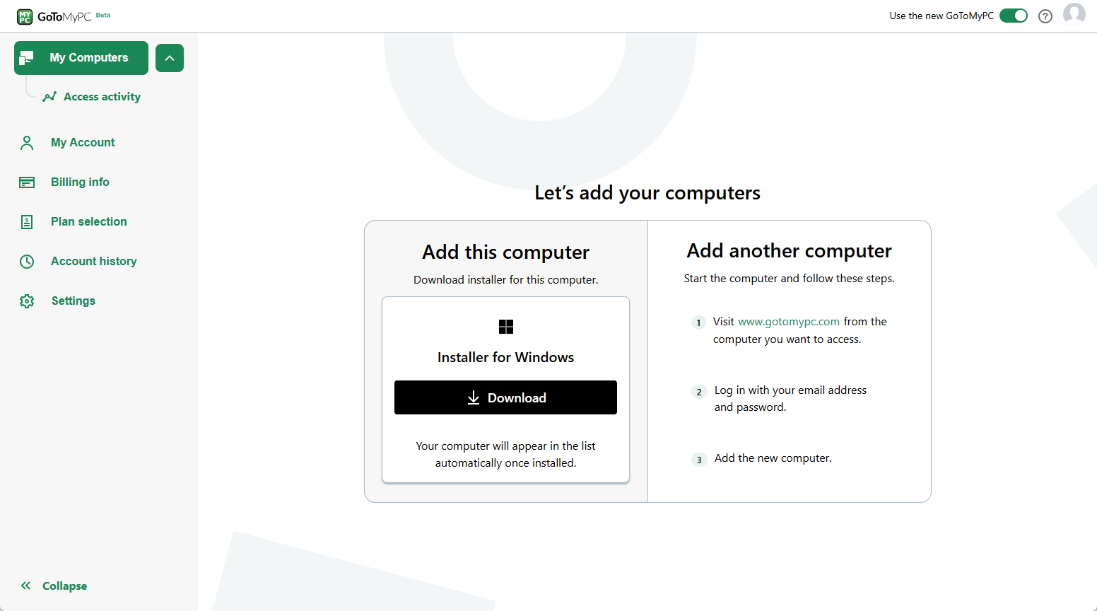 GoToMyPC add installer