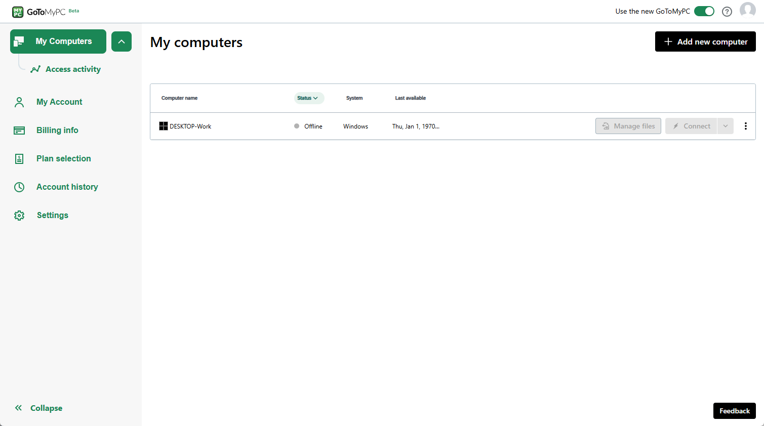 GoToMy PC connect to computer