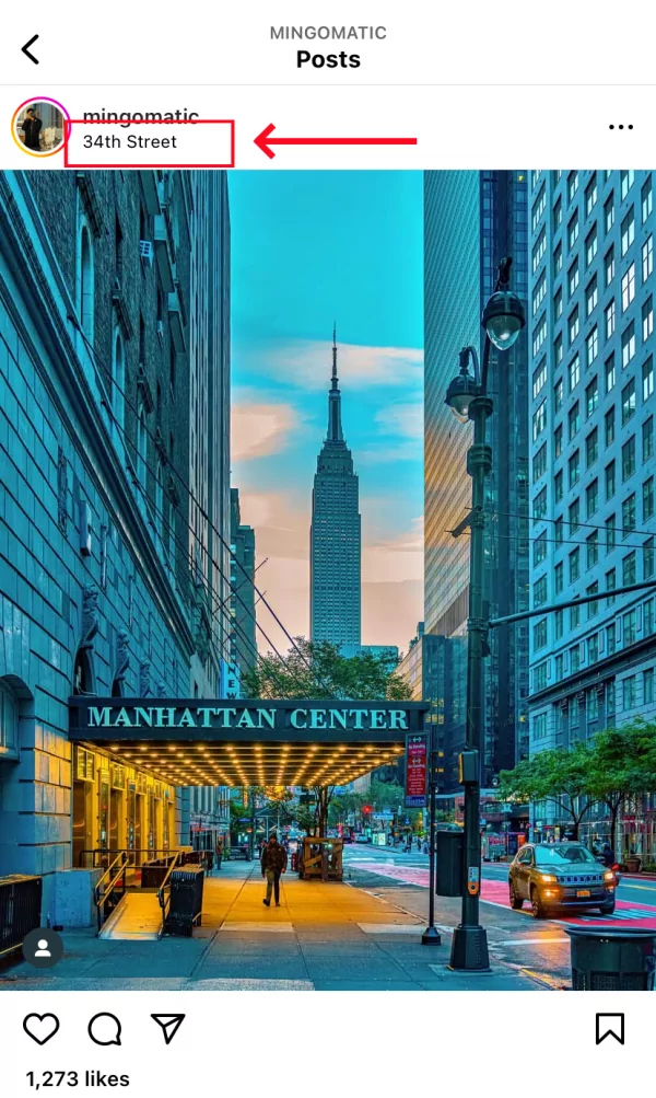 Standortbezeichnung auf Instagram