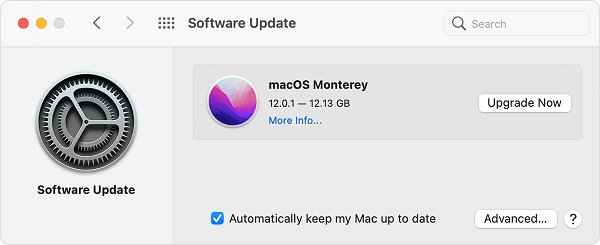 تحديث macos
