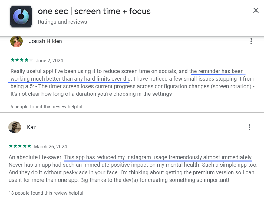 One Secの顧客レビュー