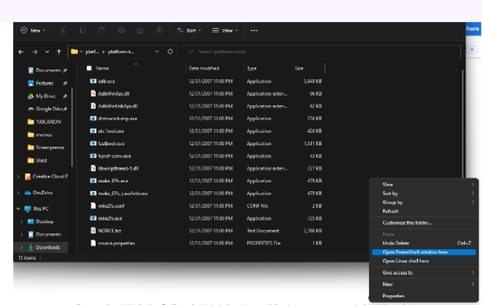 PowerShellウィンドウを開く