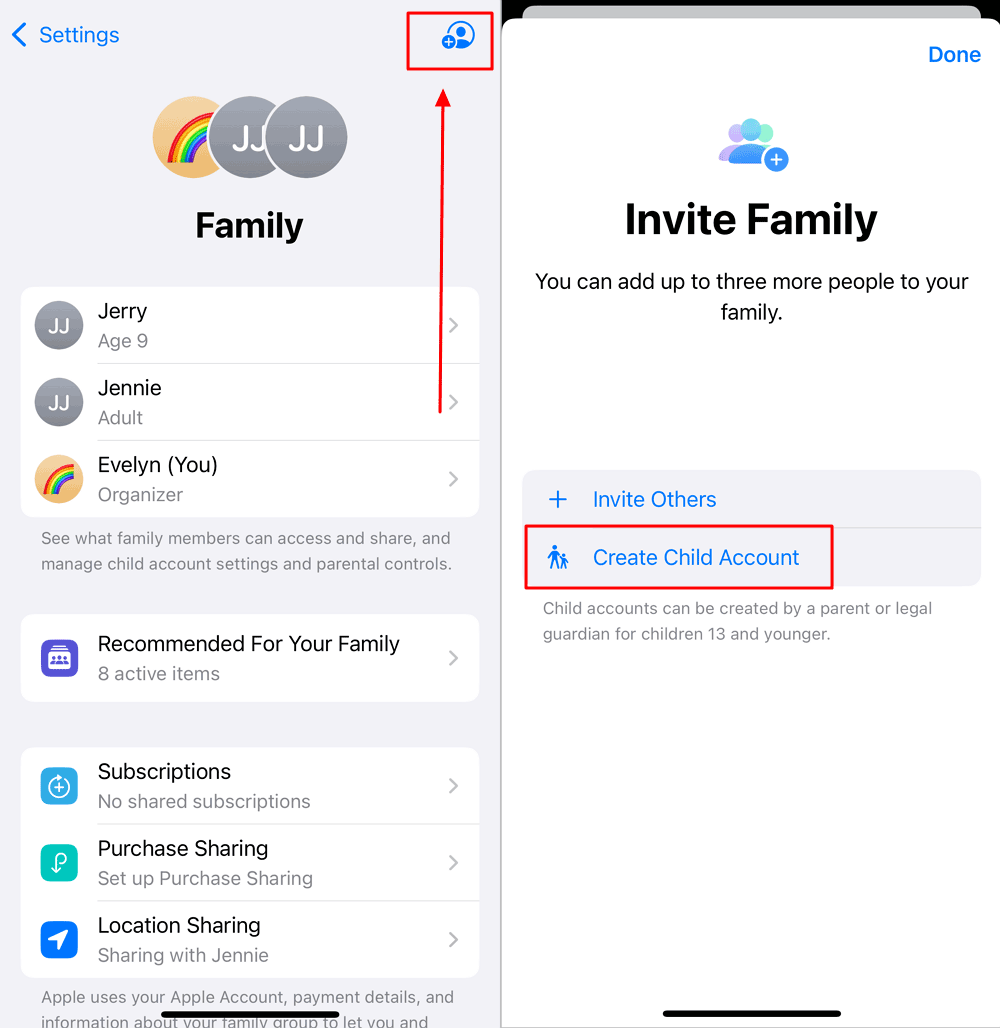 إنشاء حساب لطفل