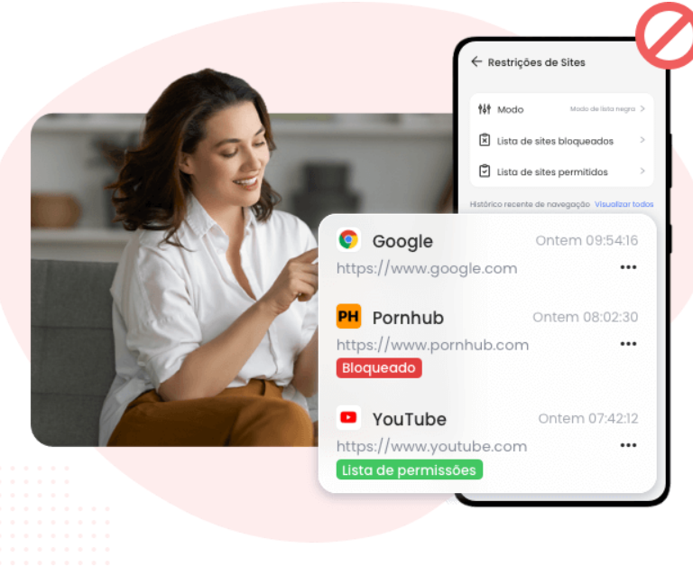 adicionar URL para bloquear um site usando o Controle dos Pais do AirDroid