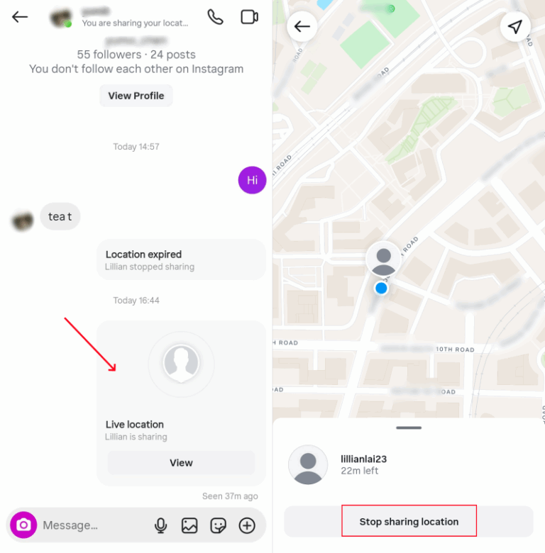 Stoppen Sie die Standortfreigabe auf Instagram