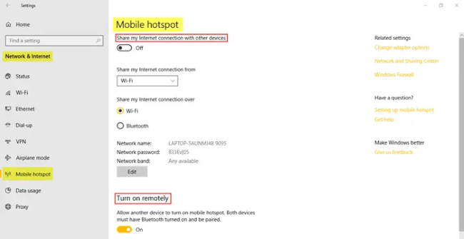 turn off windows 10 hotspot