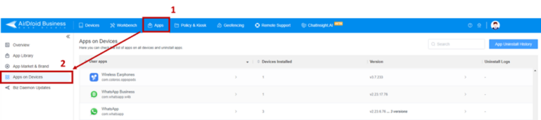 Deinstallation der App über MDM